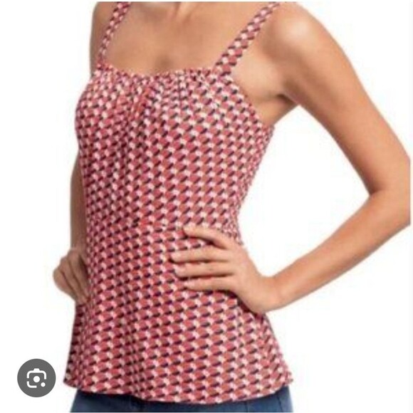 CAbi Style #778 Dream Day Peplum Tank Top, Back Zipper, Smocked Sides, 8 - Picture 2 of 7